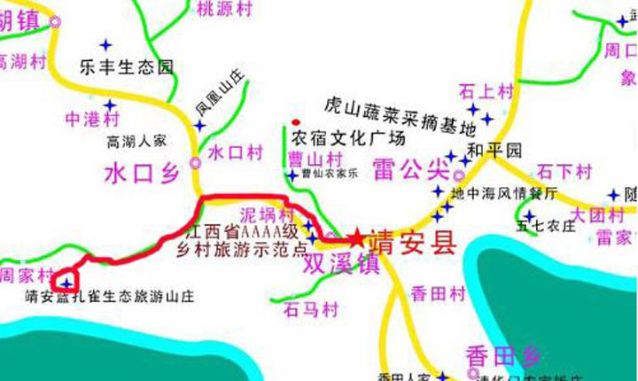 靖安蓝孔雀生态园地图